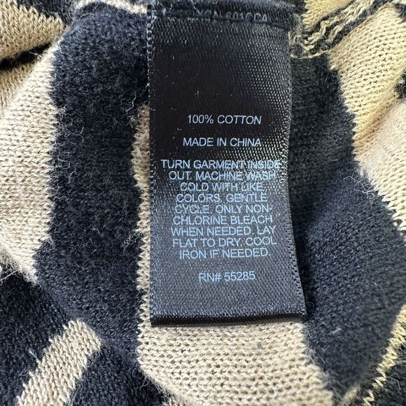 Express Zebra Print Cardigan Sz XS Button Deep V Neck Dark Academia Brown Black - Picture 6 of 11